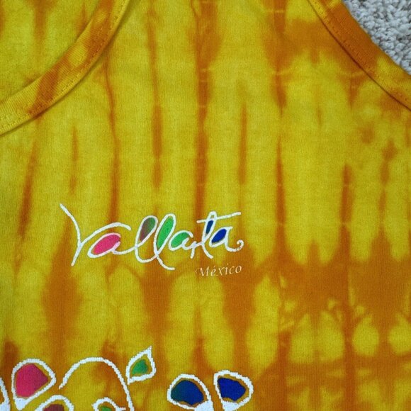 Neon BeachWear Mexico Womens Sundress Sz EX Yellow Orange Sleeveless Frills - Picture 12 of 12